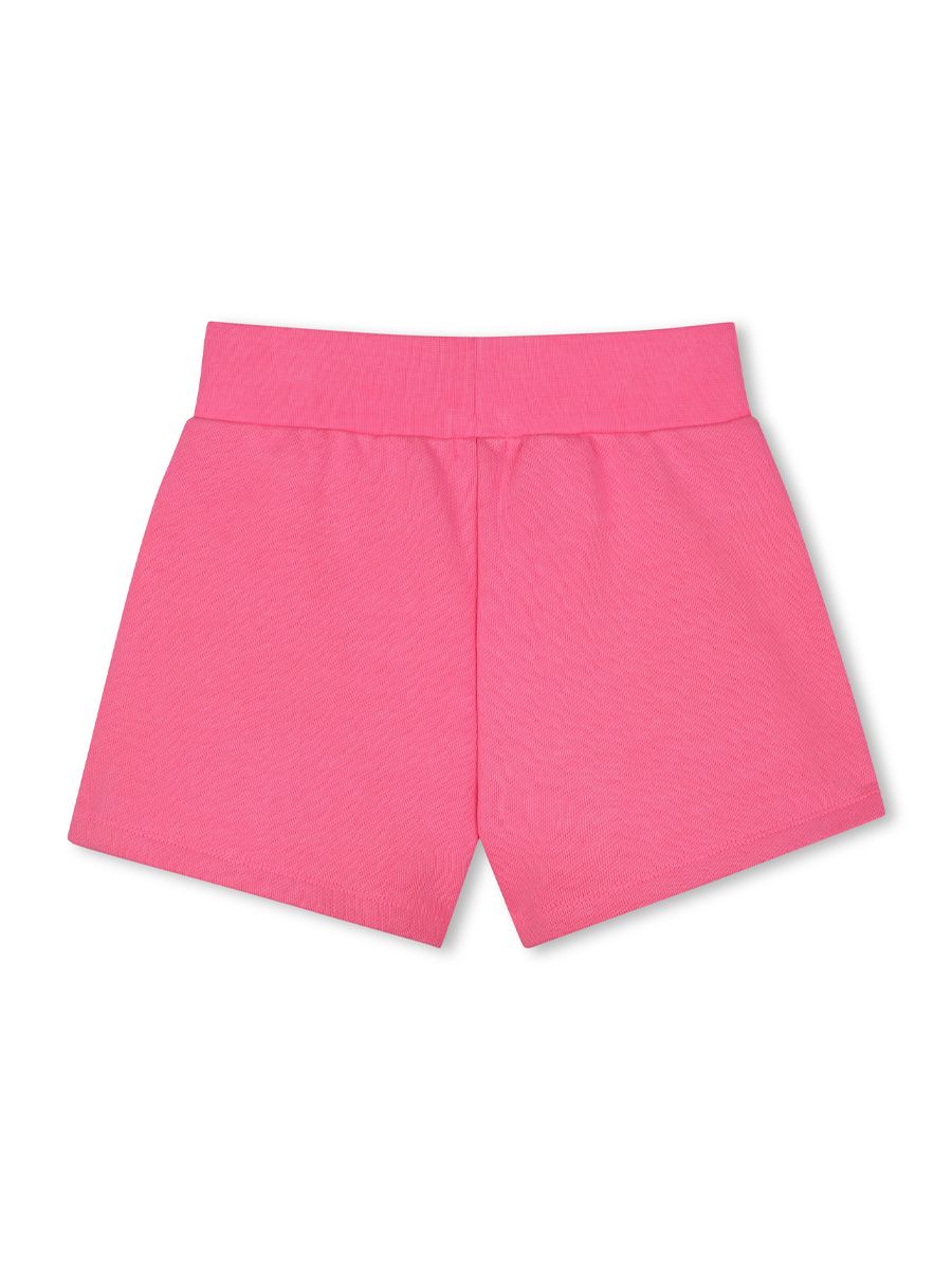 Billie Blush Girl's Pink Heart Print Fleece Shorts