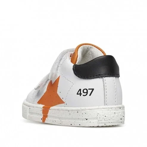 Falcotto Boy's White Orange Leather Salazar Trainers
