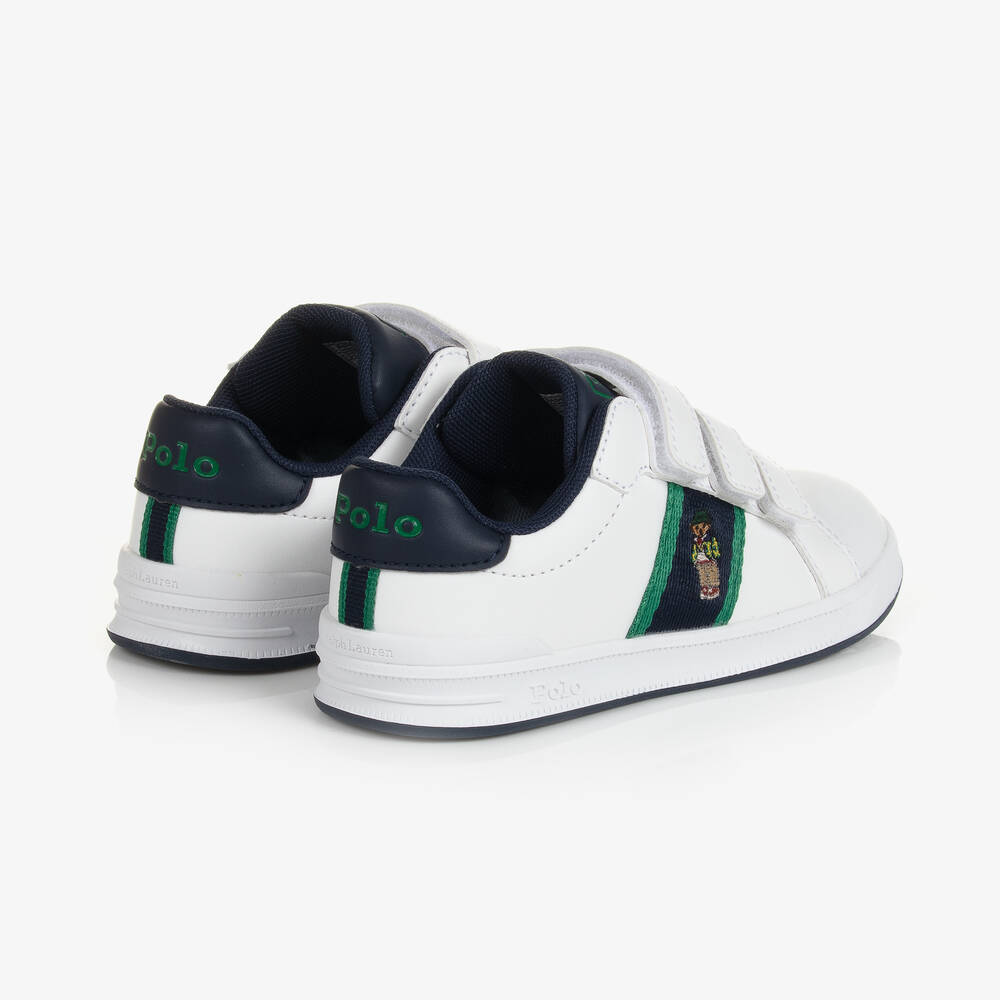 Ralph Lauren Boy's White Polo Bear Trainers
