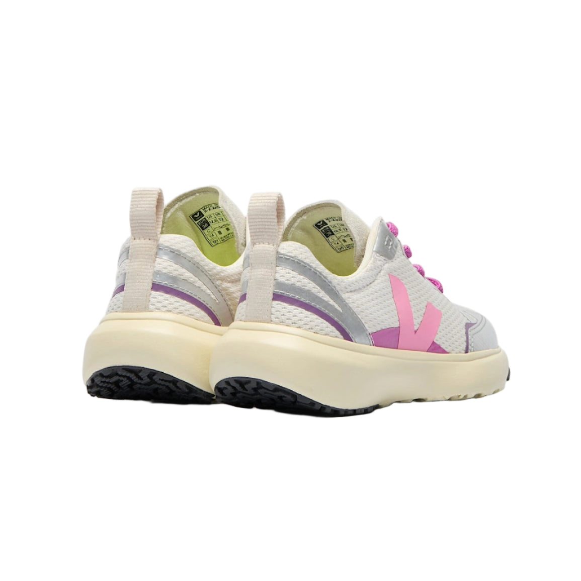 Veja Baby Girl's Gravel Malibu Silver Canary Trainers