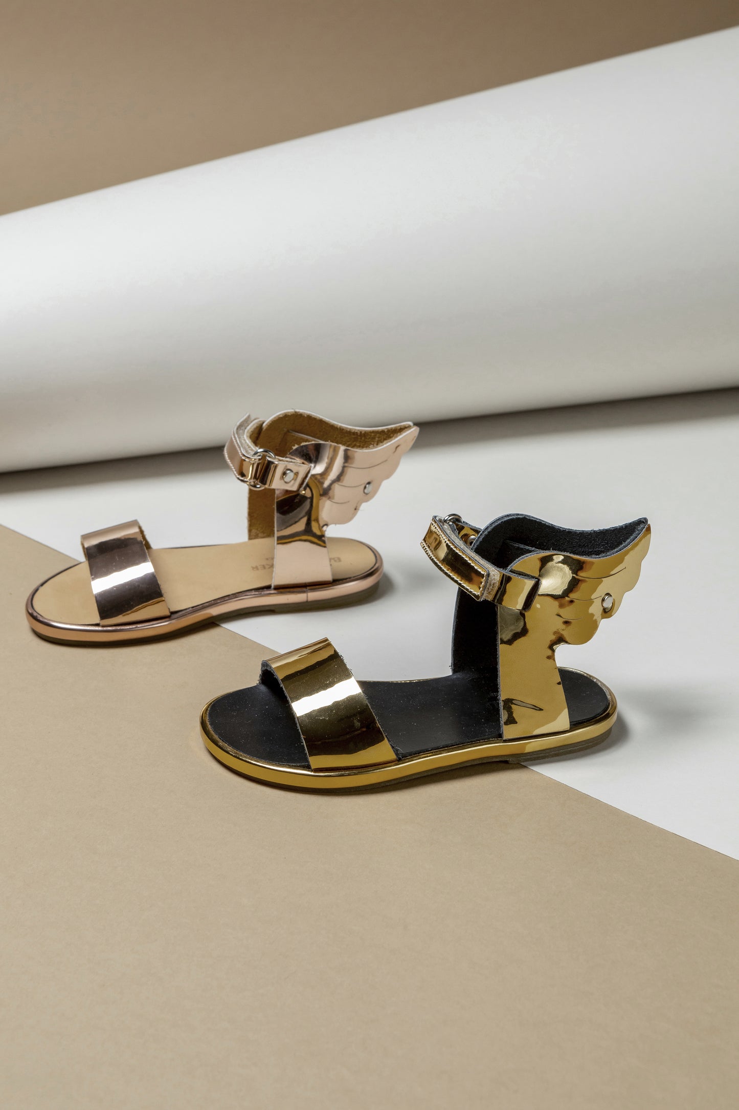 Babywalker Girl's Copper Winged Metallic Sandals