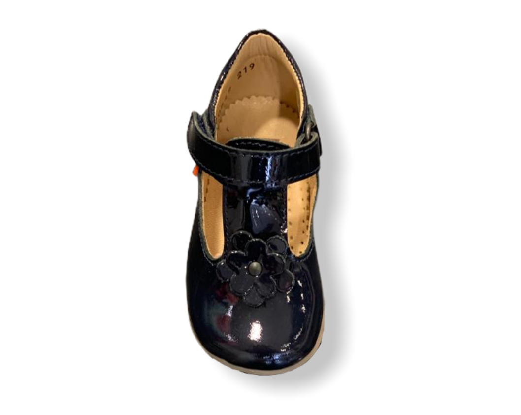 Petasil Fern Navy Patent T-Bar Shoe