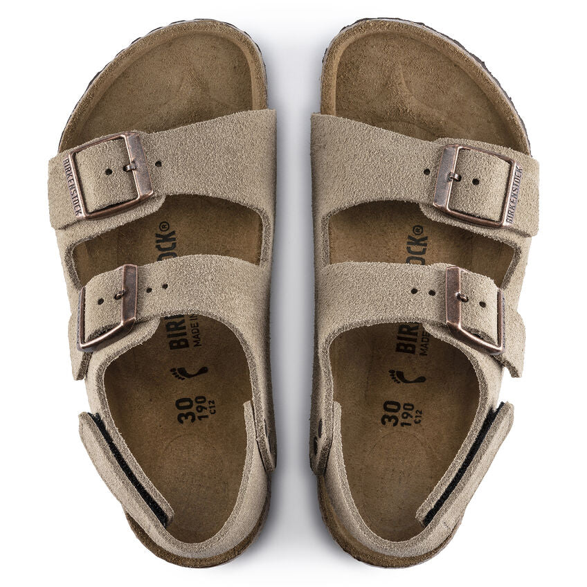 Birkenstock Unisex 'Milano HL' Taupe Suede Sandals