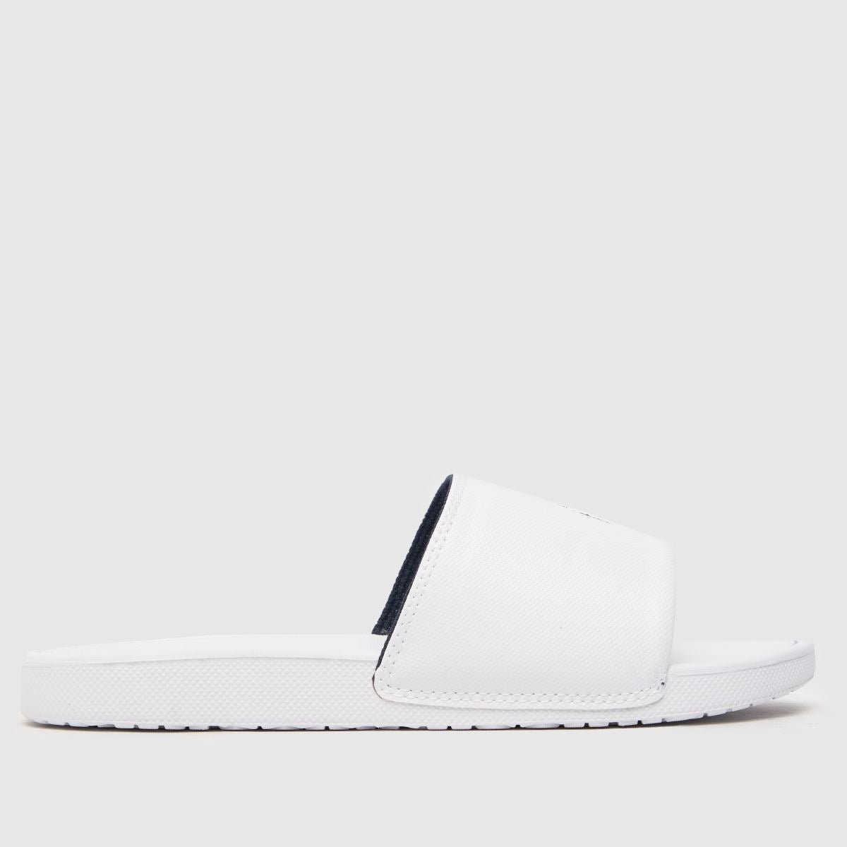 Ralph Lauren Boy's White & Navy Logo Cayson Slides