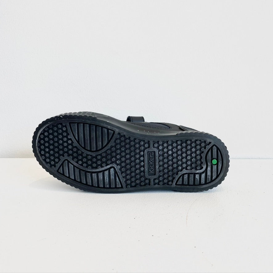 Kickers Boy's Black Leather 'Tovni Twin Flex' School Shoes