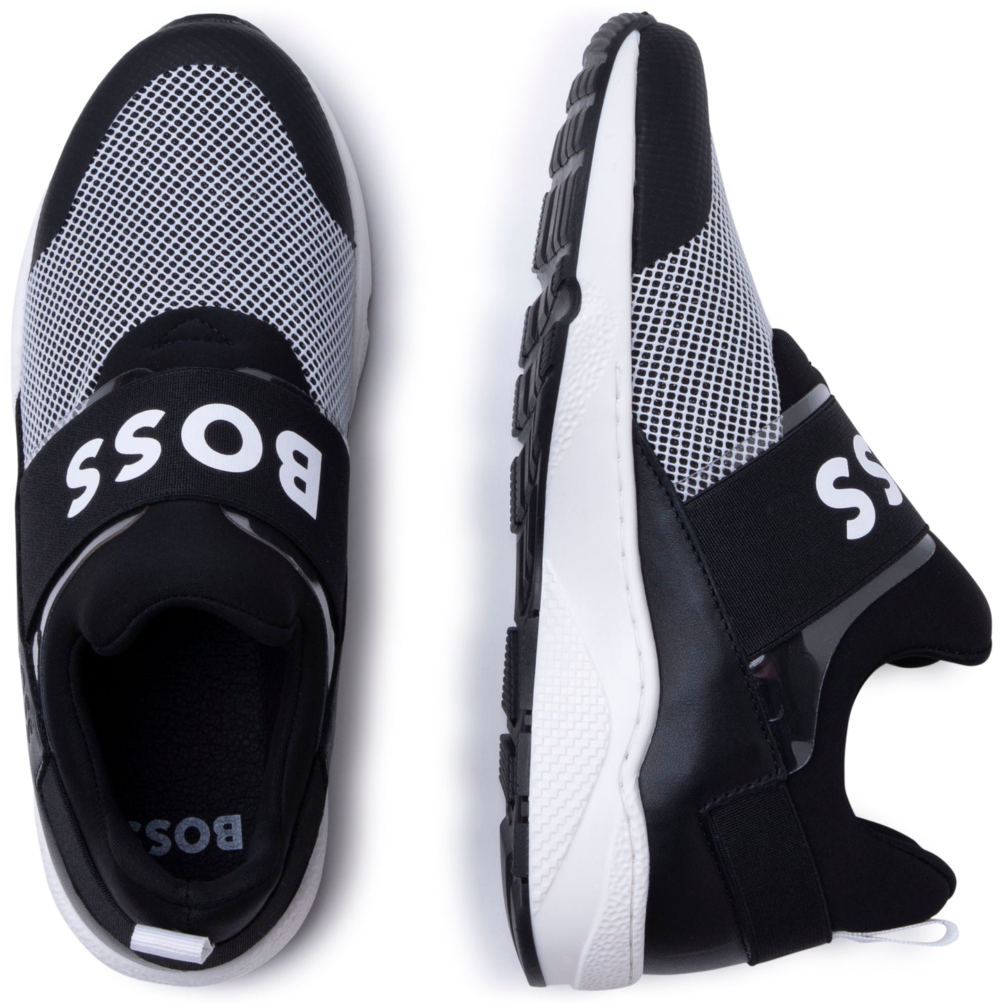 Hugo Boss Boy's Black Elasticated Trainers