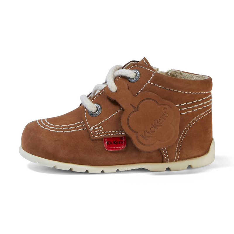 Kickers Infant Tan Boots KICKERS TAN BROWN GENUINE LEATHER ANKLE BOOTS