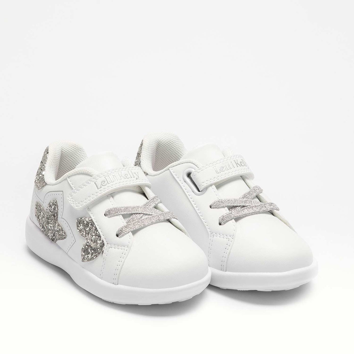 Lelli Kelly Girl's White & Silver Glitter Anita Trainers