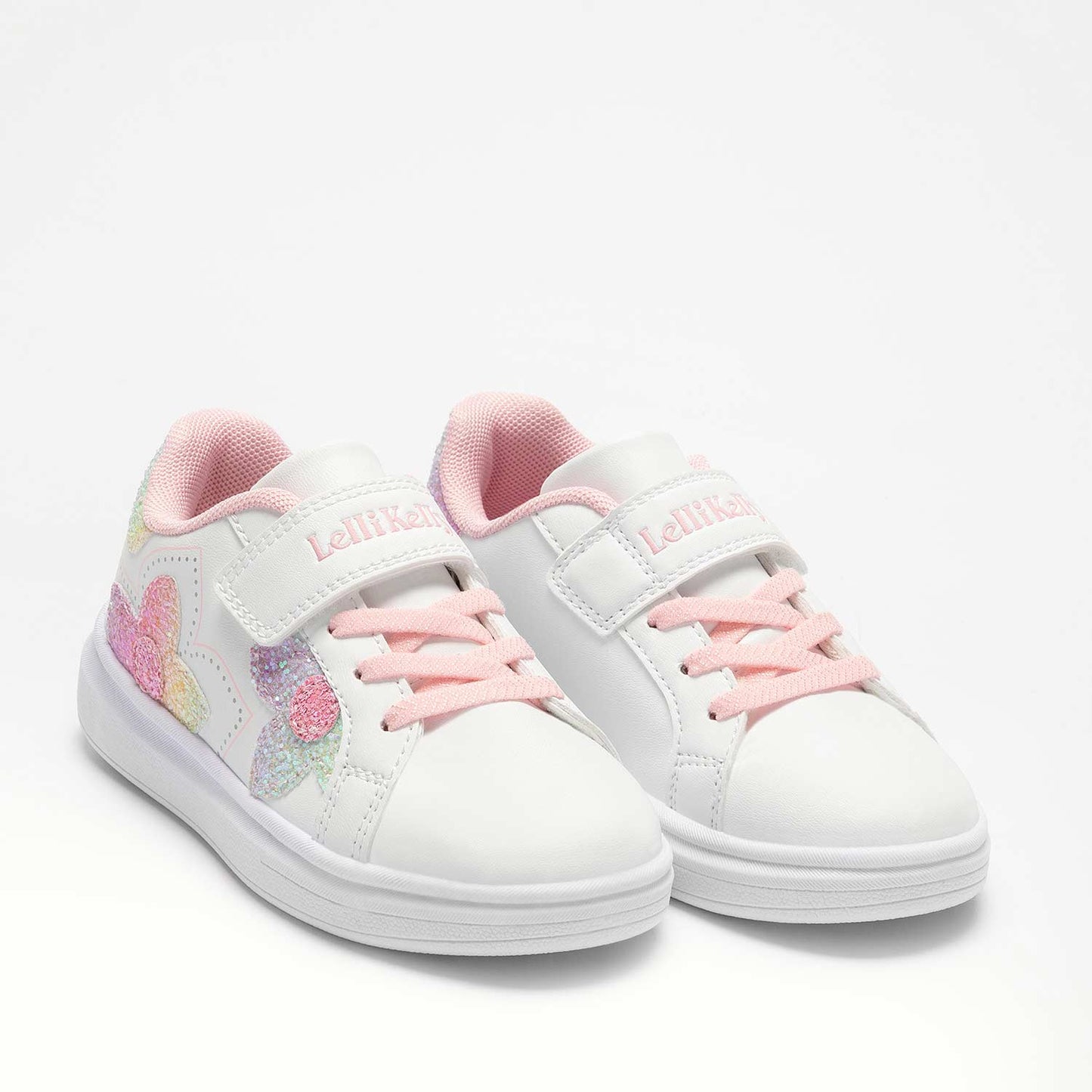 Lelli Kelly Girl's White & Multi Glitter Anita Trainers