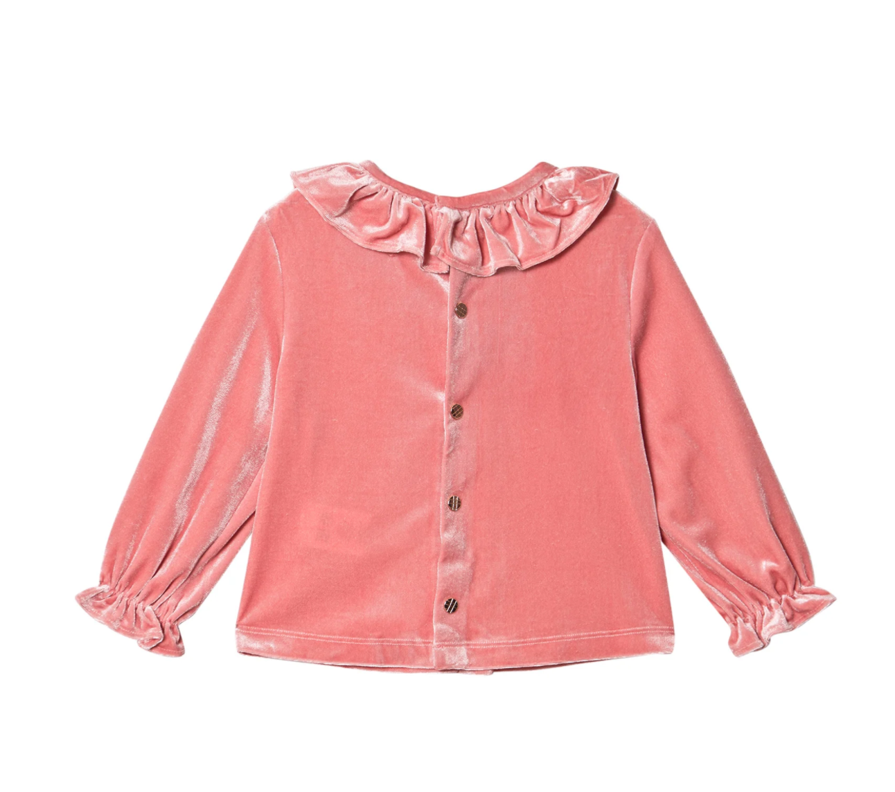 Carrément Beau Pink Velour Blouse & Navy Dungaree Set