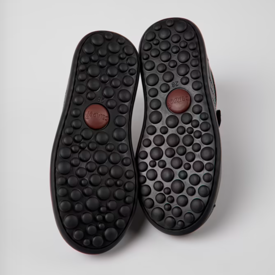 Camper Boy's Black Leather & Textile 'Pelotas' School Shoes