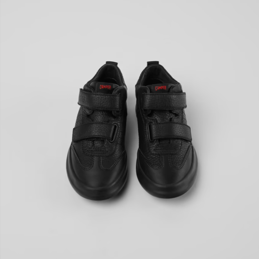 Camper Boy's Black Leather & Textile 'Pursuit' Boots