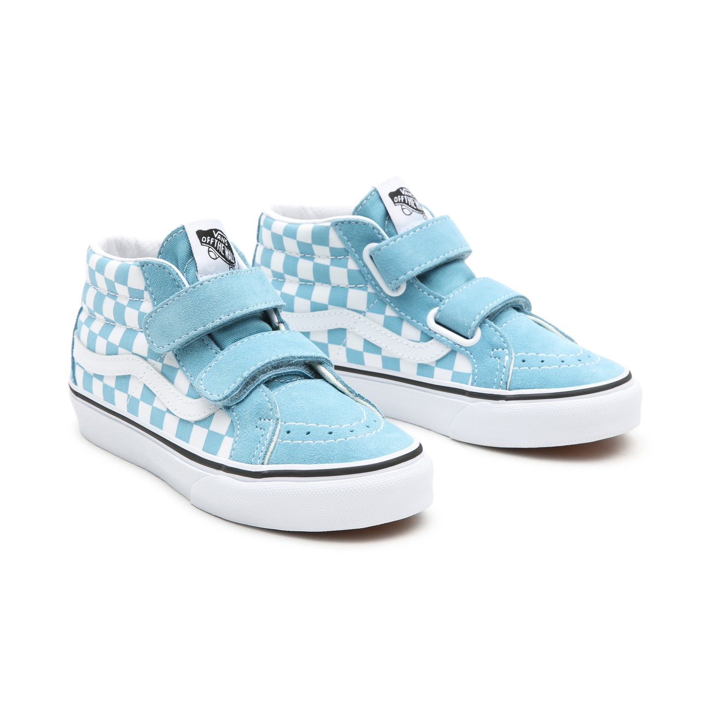 Boy's Blue & White Checked SK8-MID Reissue Vans