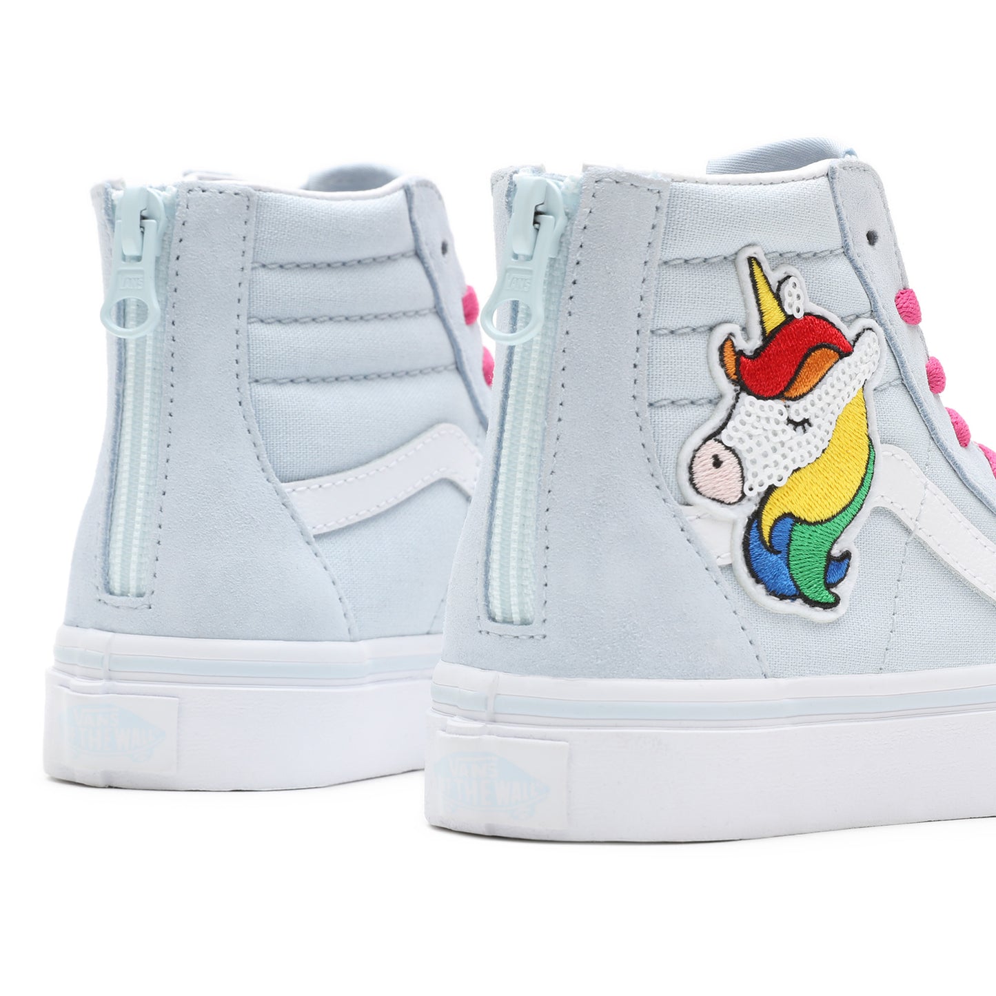 Girl's Ballad Blue SK8-Hi Zip Sequin Patch Vans