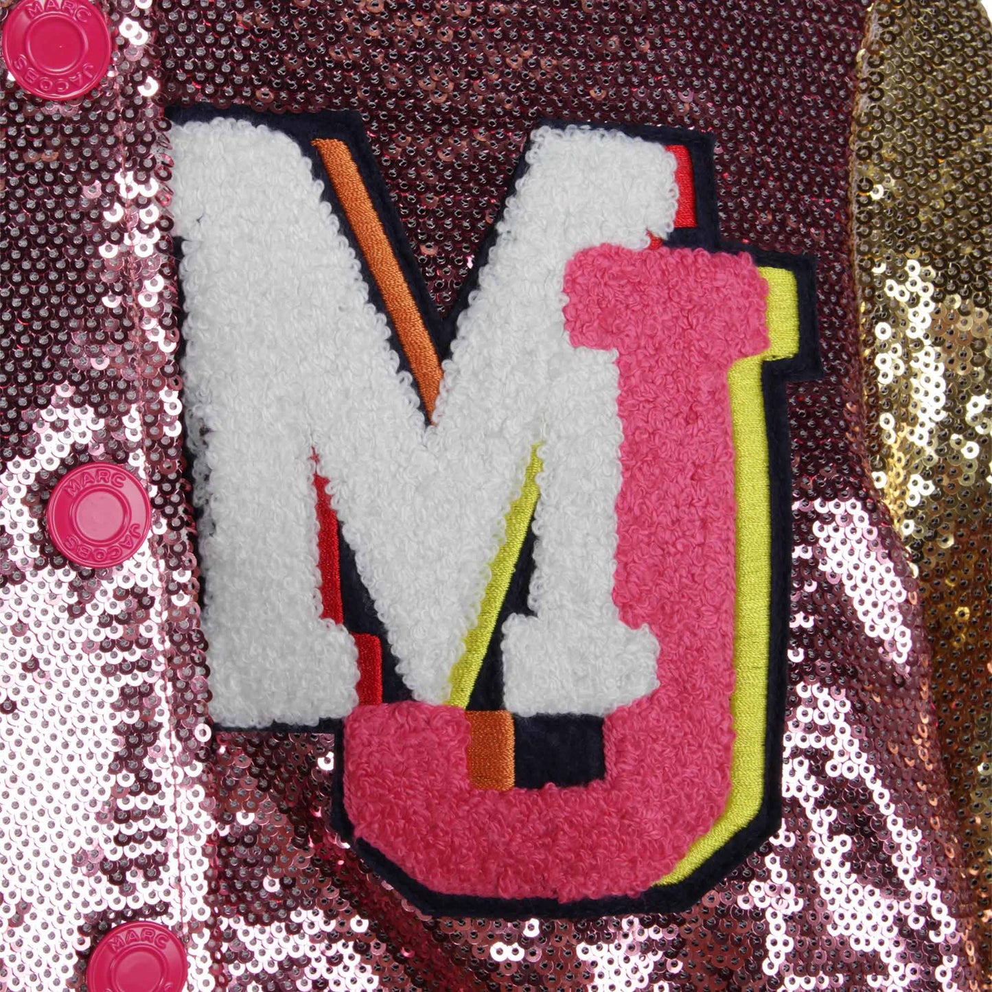 Marc Jacobs Girl's Apricot Press-Stud Sequinned Jacket