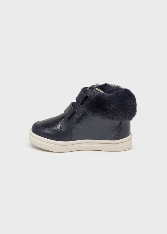 Mayoral Baby Girl's Navy Fur Detail Boots