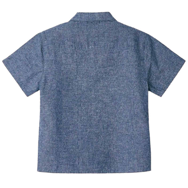 Mayoral Boy's Blue Linen Lapel Collar Shirt