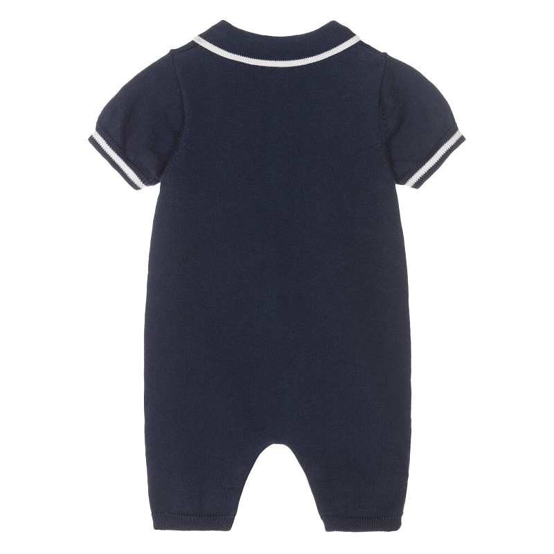 Caramelo Baby Boy's Navy Nautical Cable Knit Romper