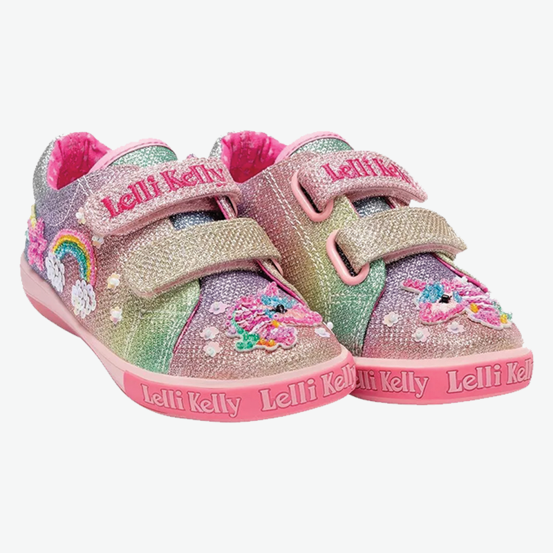 Lelli Kelly Girl's Unicorn Rainbow Multi-Glitter Trainers