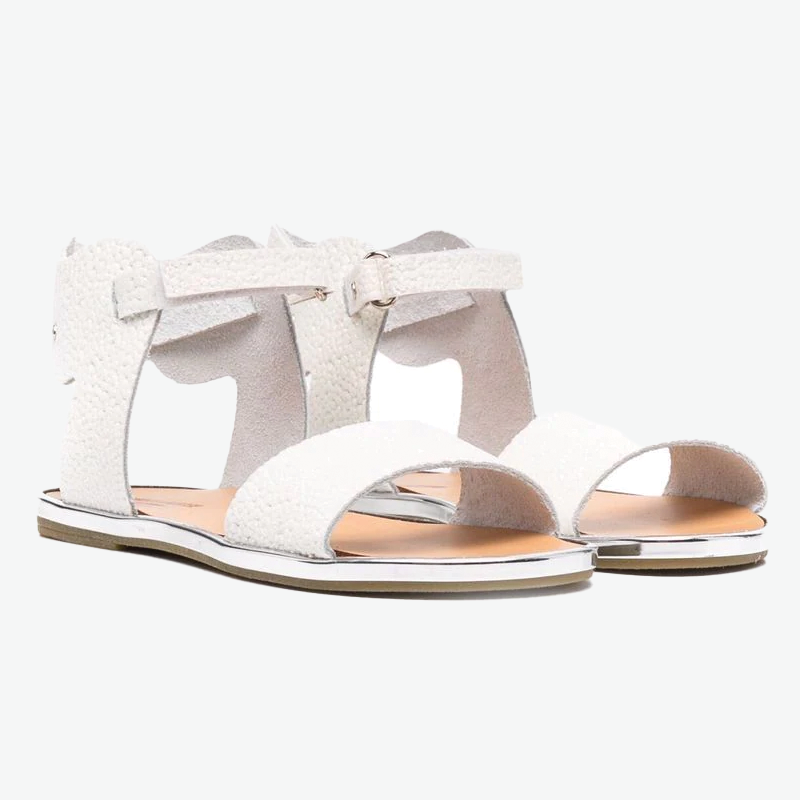 Babywalker Girl's White Textured Effect Winged Sandals