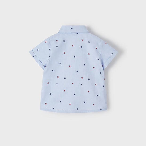 Mayoral Baby Boy's Pale Blue Star Patterned Shirt