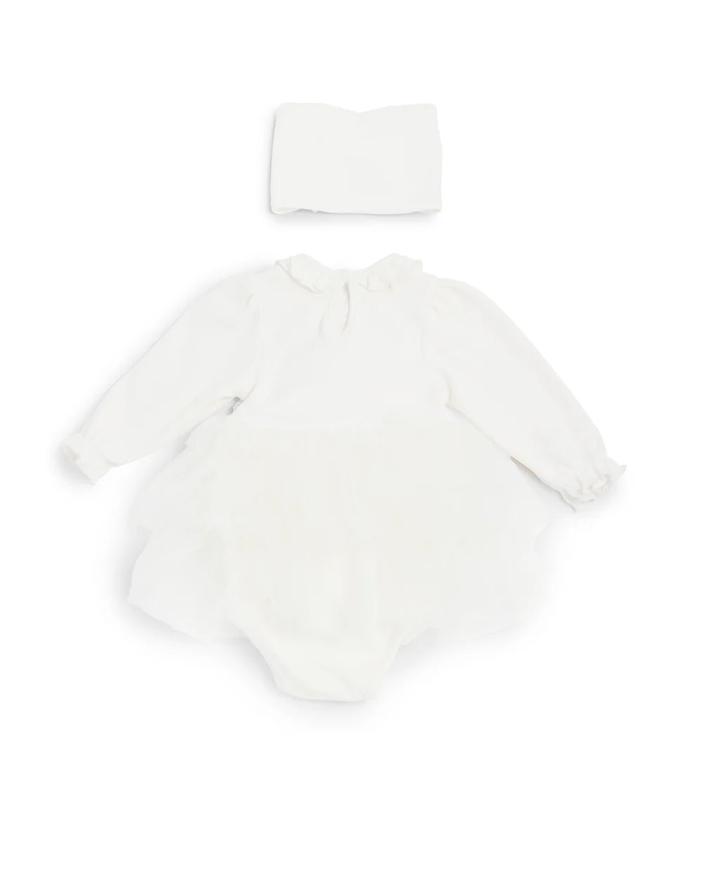 Caramelo Baby Girl's Ivory Tulle Bodysuit Dress