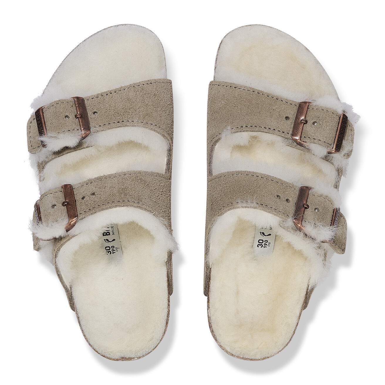 Birkenstock Kid's Taupe Shealing Arizona Sandals