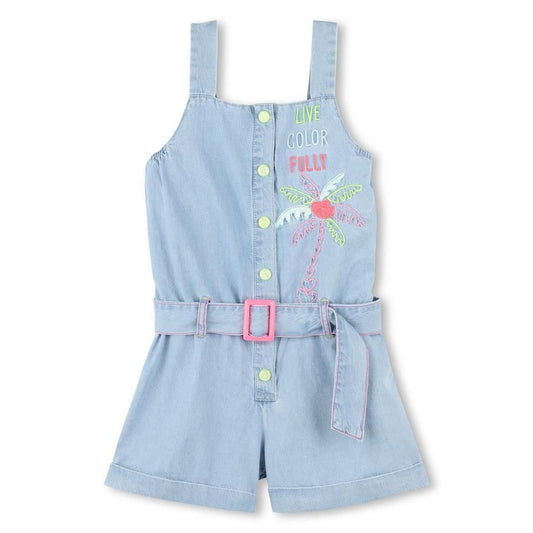 Billie Blush Girl's Bleach Blue Playsuit