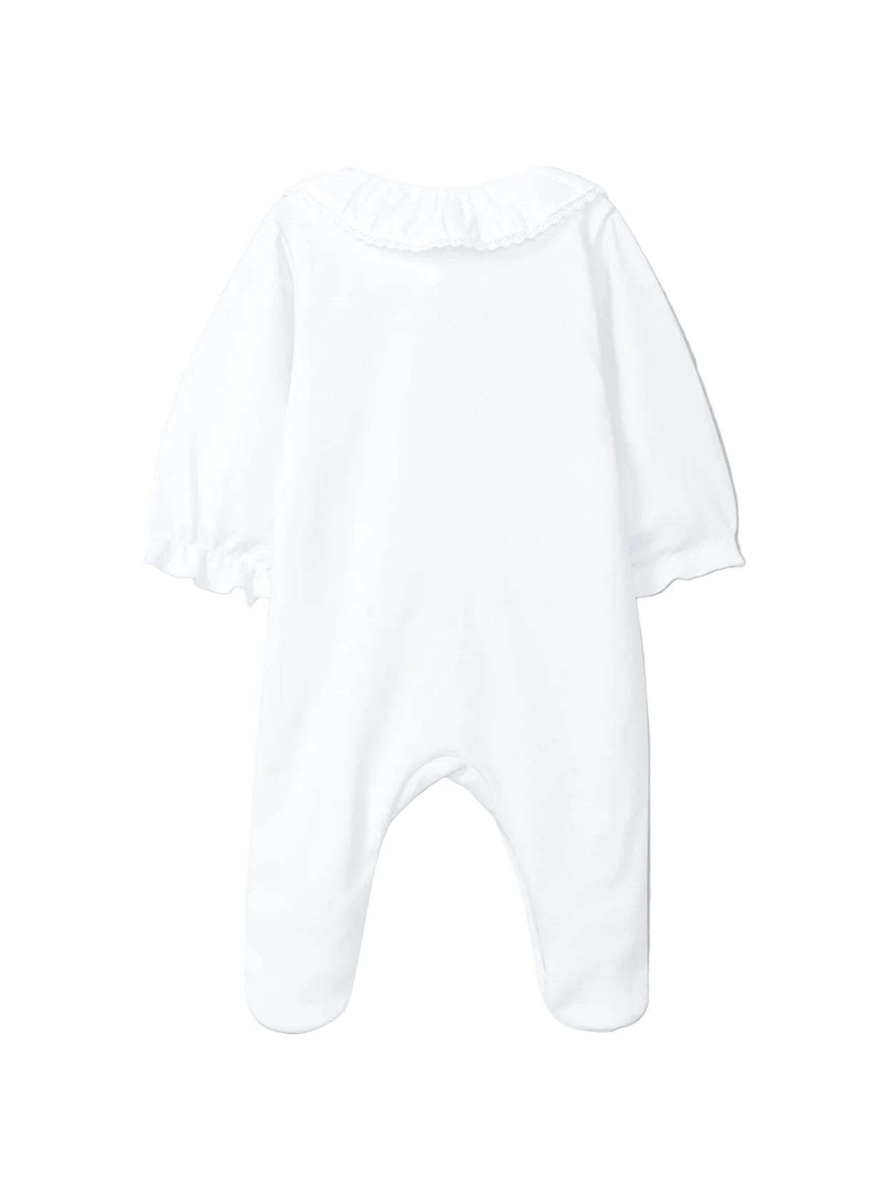 Laranjinha Baby Girl's White Ruffled Collar Babygrow