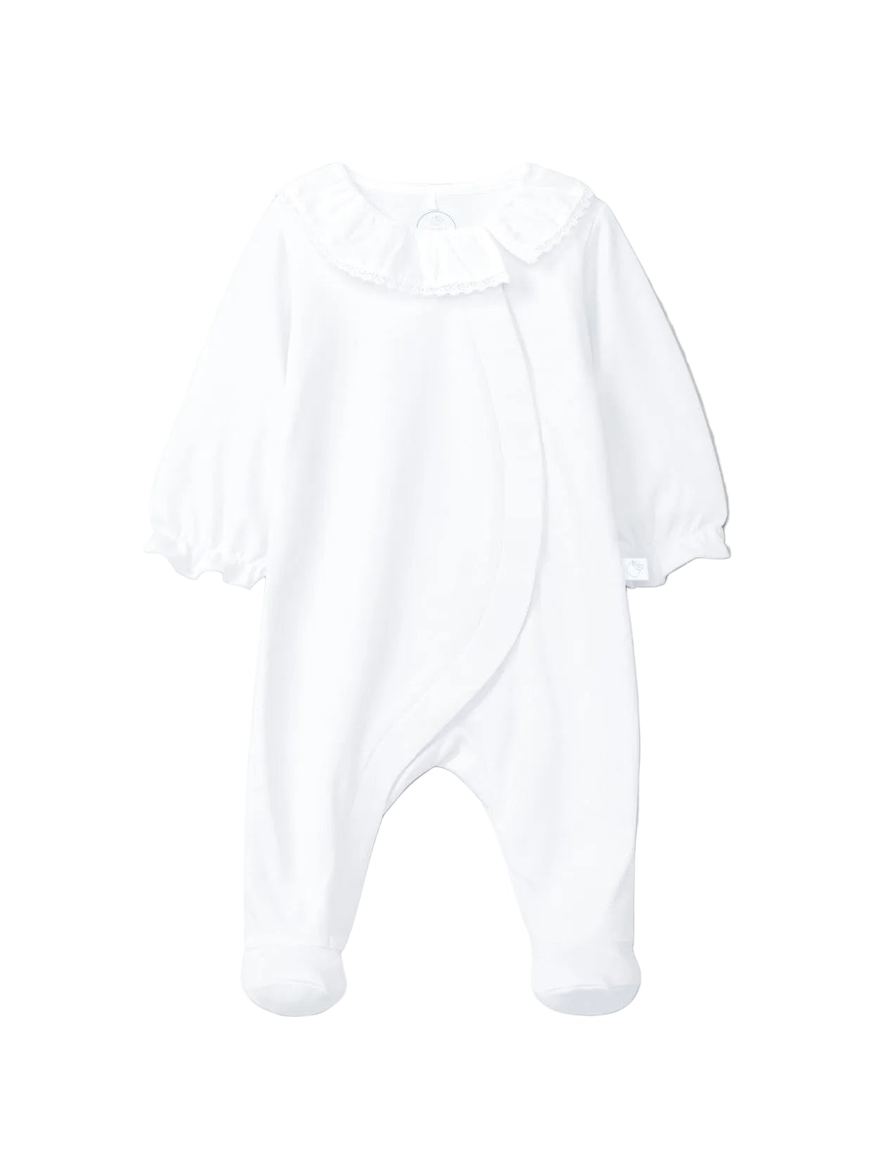 Laranjinha Baby Girl's White Ruffled Collar Babygrow
