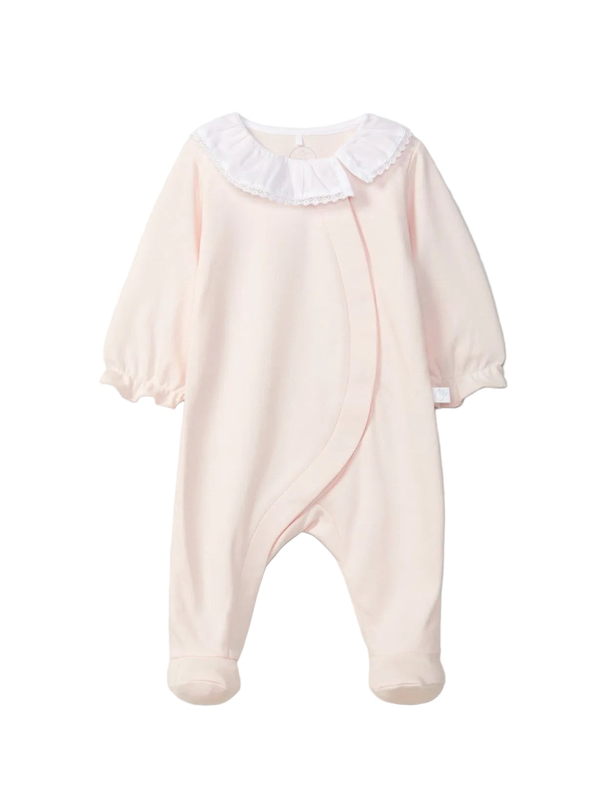 Laranjinha Baby Girl's Pink Ruffled Collar Babygrow