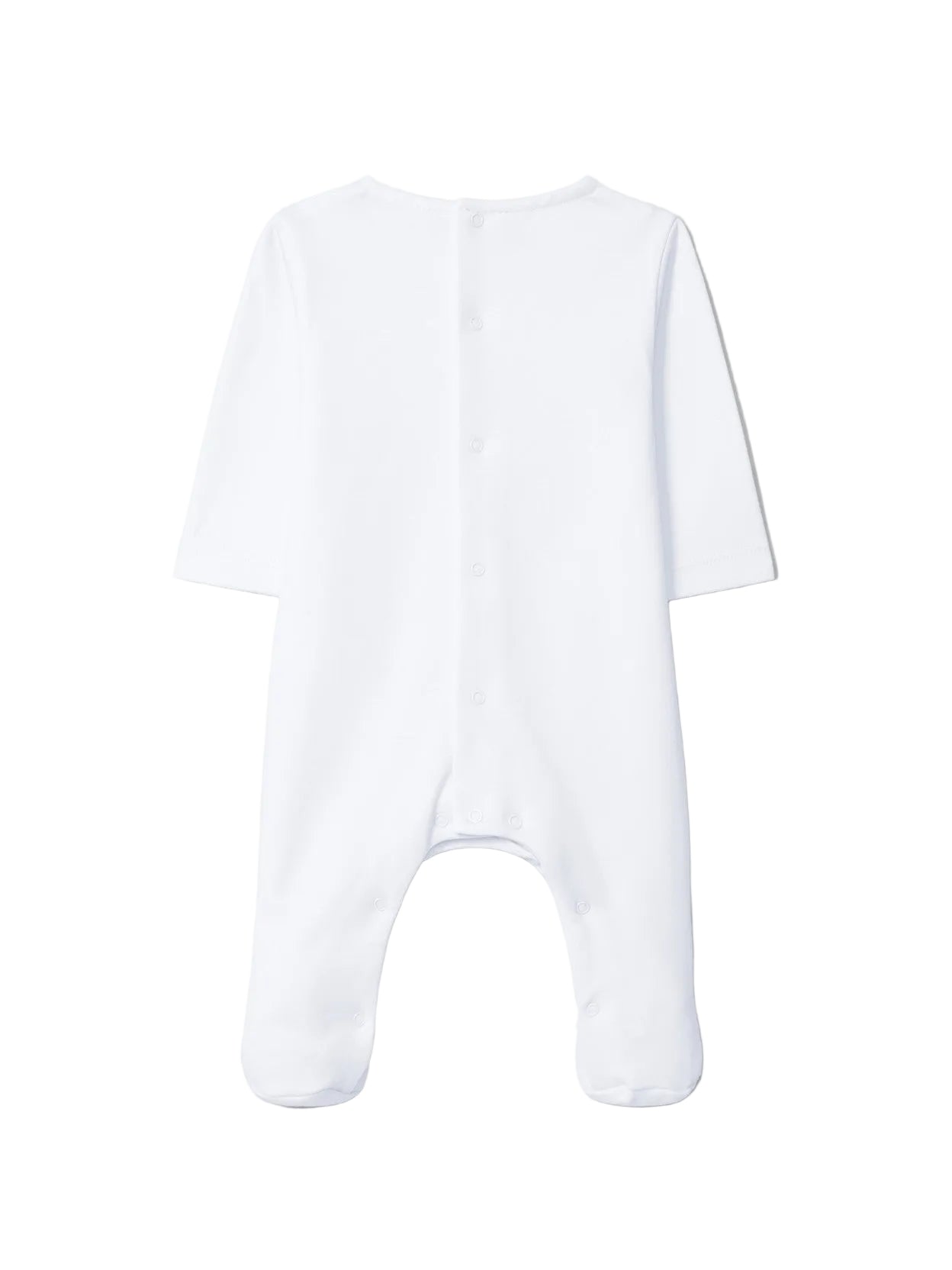Laranjinha Baby's White Jacquard Striped Onesie