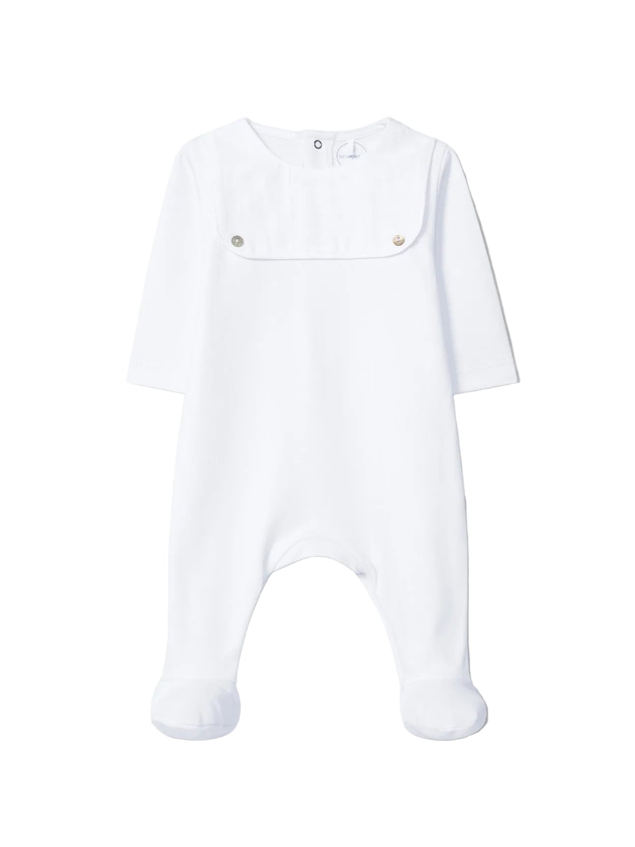Laranjinha Baby's White Jacquard Striped Onesie