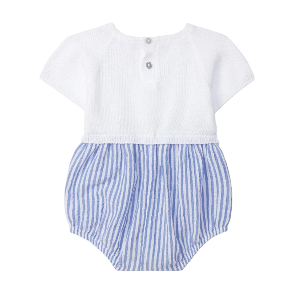 Laranjinha Baby Boy's Blue Printed Fabric Romper