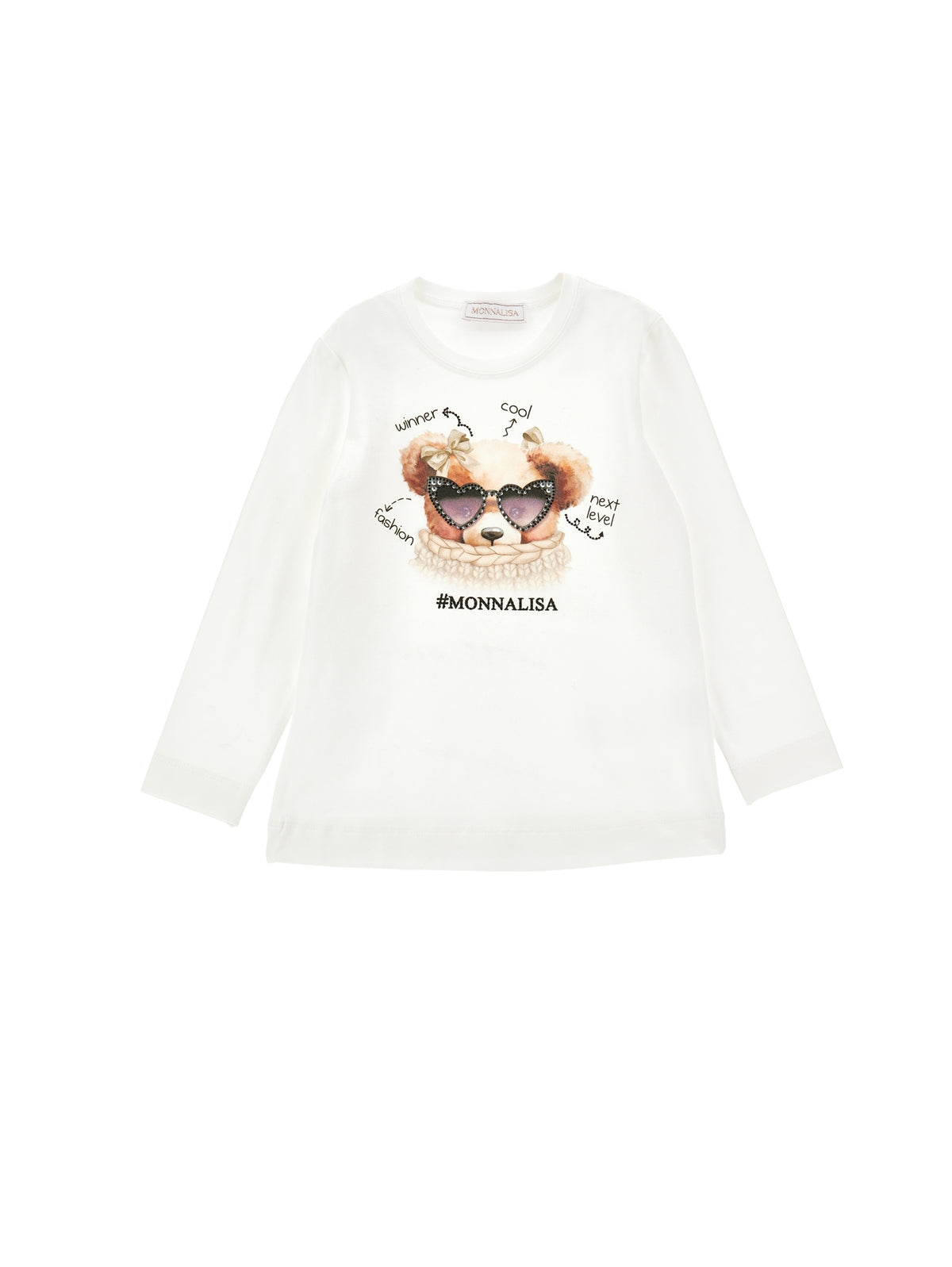 Monnalisa Girl's Panna Teddy T-Shirt