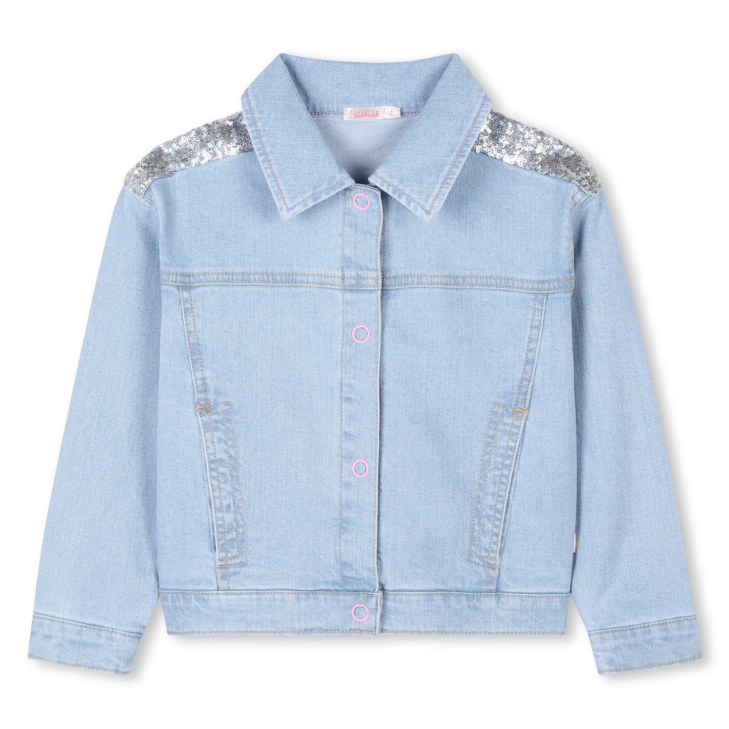 Billie Blush Girl's Denim Sequin Jacket