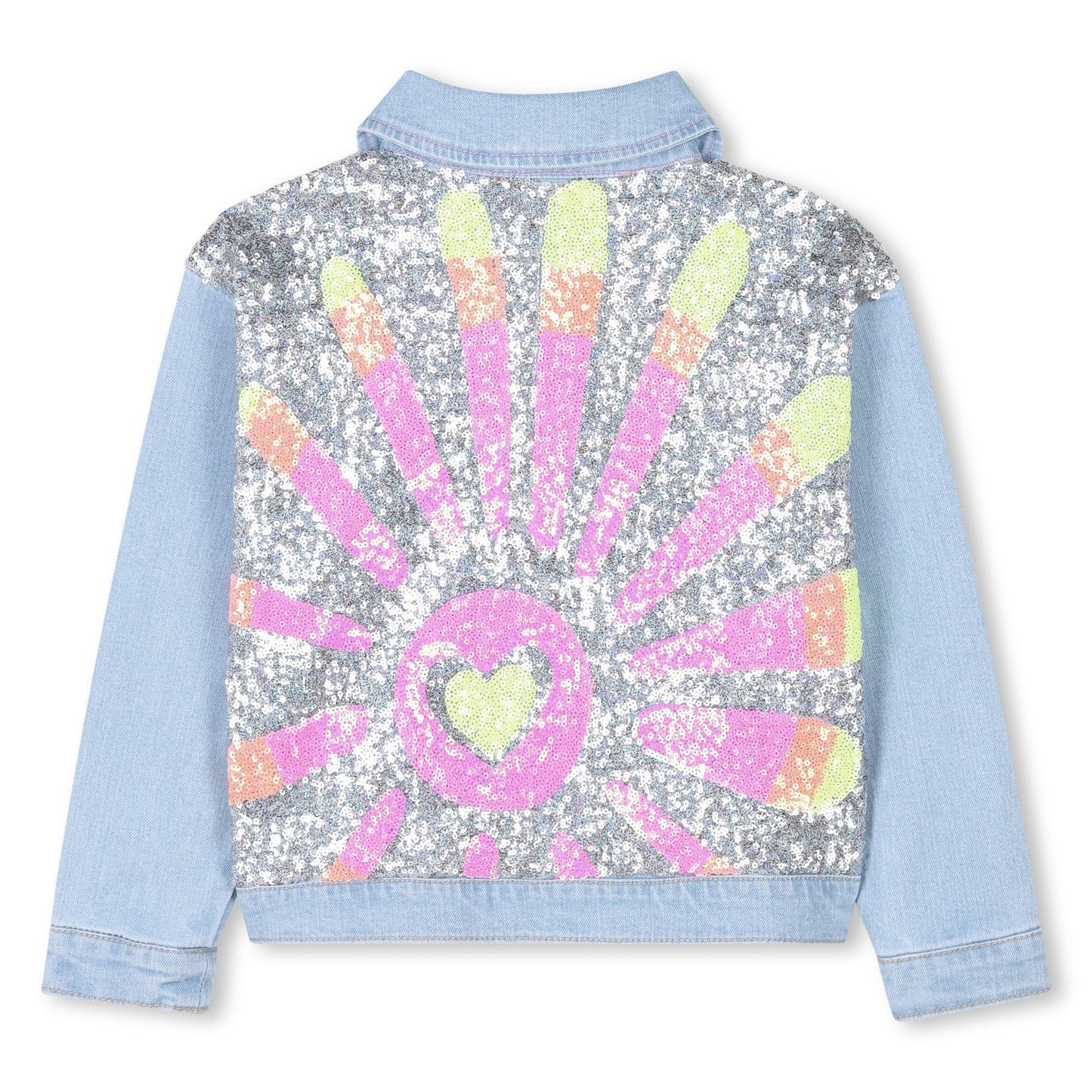 Billie Blush Girl's Denim Sequin Jacket