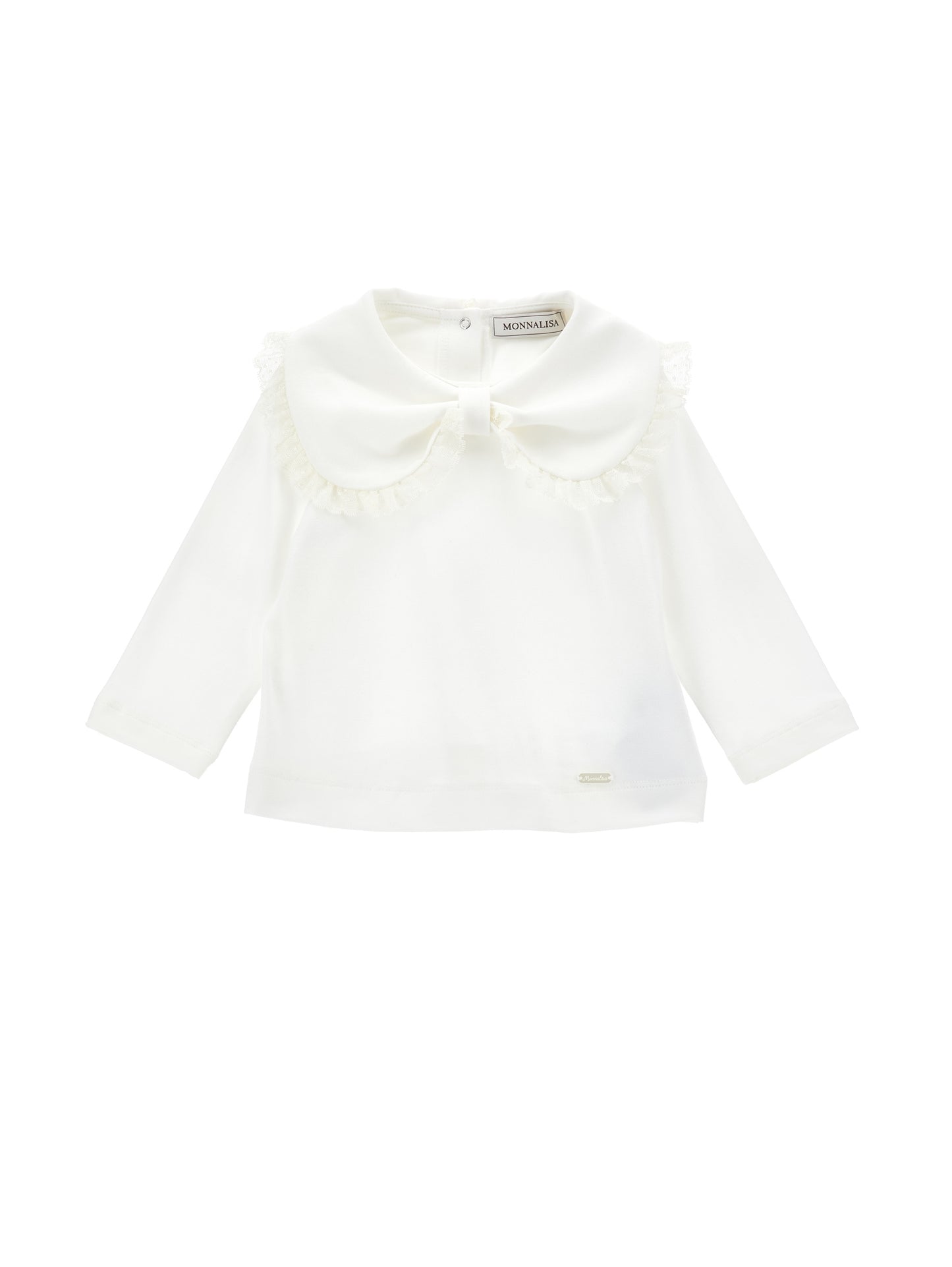 Monnalisa Baby Girl's Panna Bow Collar T-Shirt