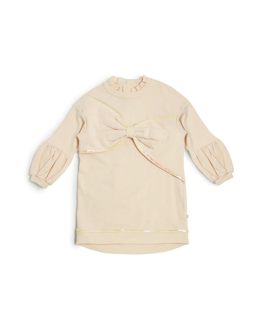Caramelo Girl's Mink Bow Sweater Dress