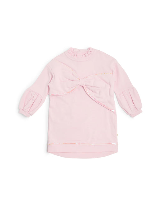 Caramelo Girl's Pink Bow Sweater Dress