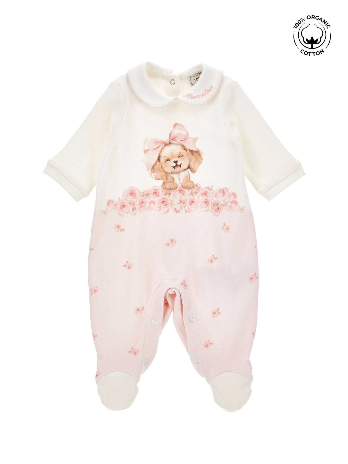 Monnalisa Baby Girl's Panna & Pink Babygrow