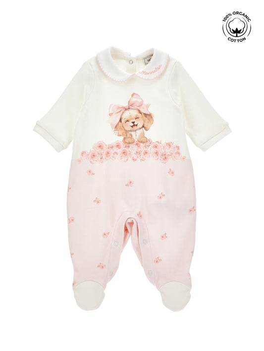 Monnalisa Baby Girl's Panna & Pink Babygrow