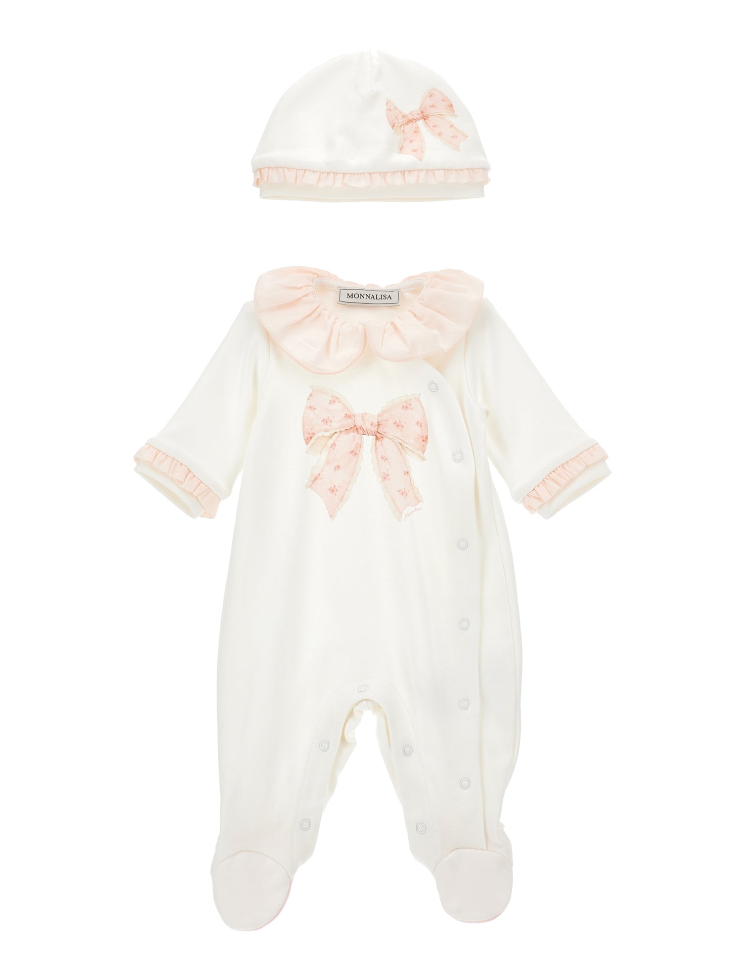 Monnalisa Baby Girl's Panna Pink Bow Set