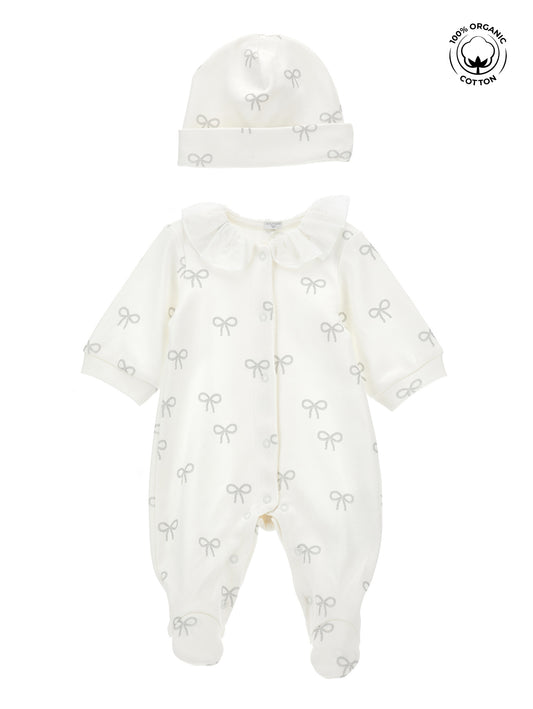 Monnalisa Baby Girl's Panna Sequin All In One Set