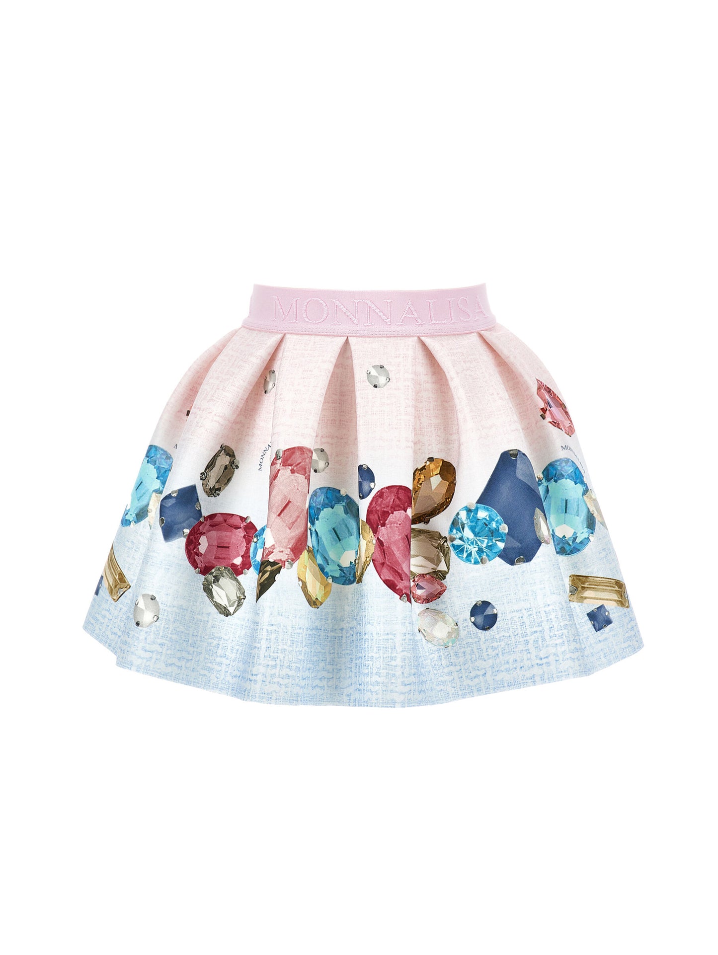 Monnalisa Girl's Pink Neoprene Gem Skirt