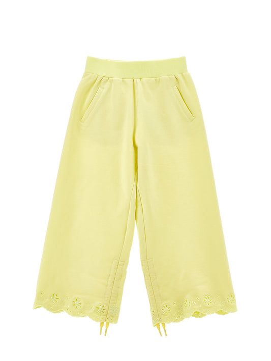 Monnalisa Girl's Yellow Embroidered Trousers