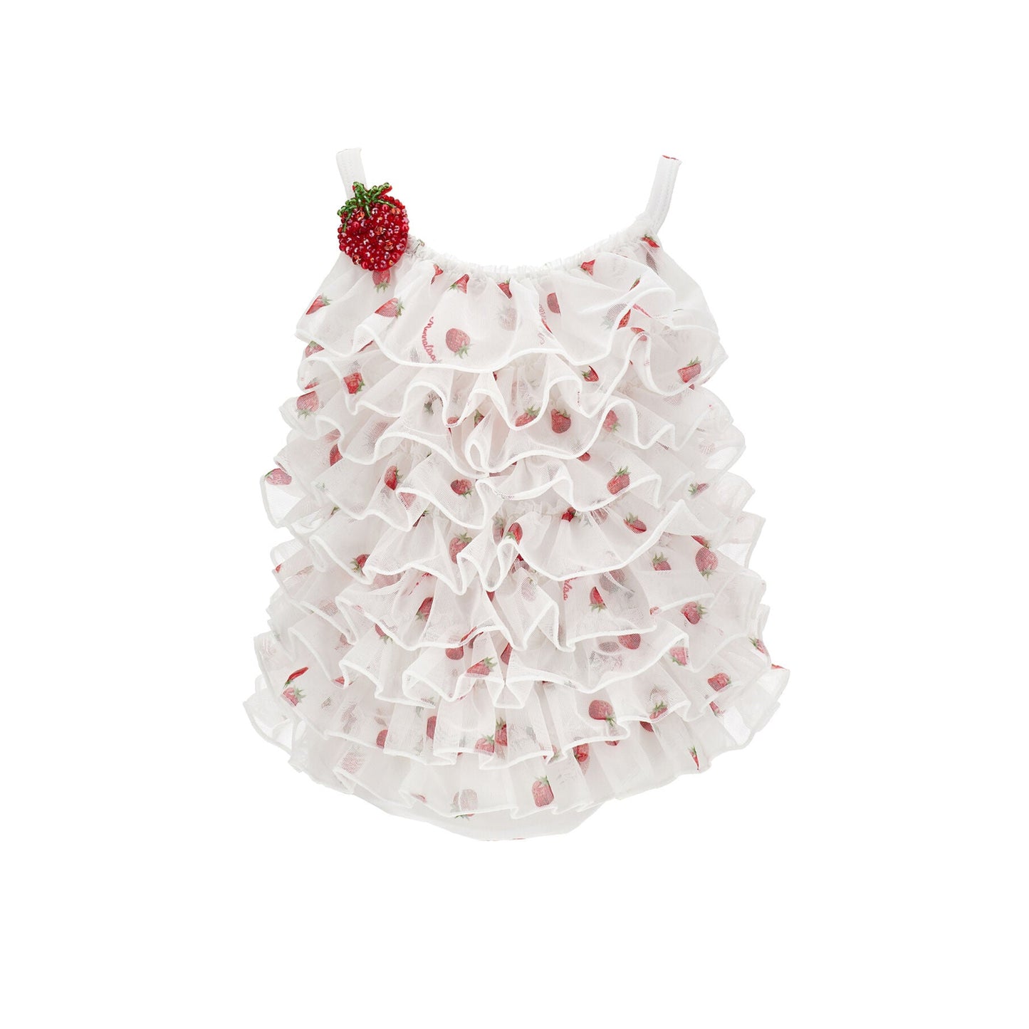 Monnalisa Baby Girl's Strawberry One-Piece Swimsuit