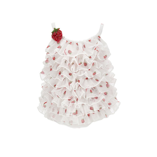 Monnalisa Baby Girl's Strawberry One-Piece Swimsuit