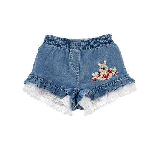 Monnalisa Baby Girl's Winnie The Pooh Denim Shorts
