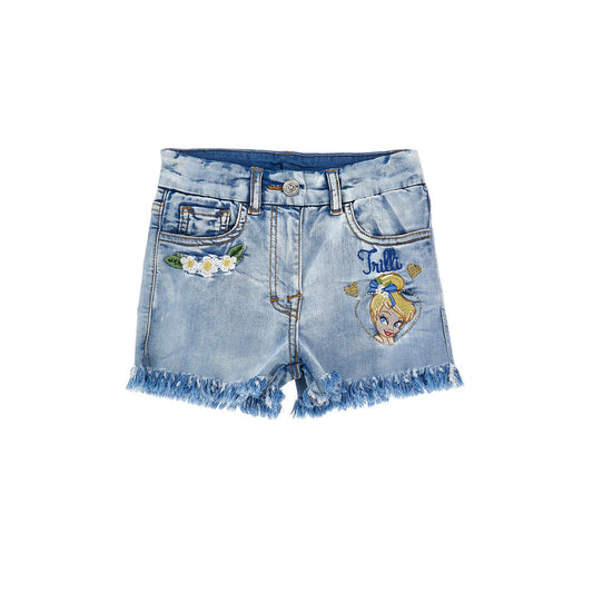 Monnalisa Girl's Tinkerbell Denim Shorts